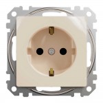 Розетка Schneider Sedna Design бежевая 1-я с заземлением со шторками ( SDD112022 )