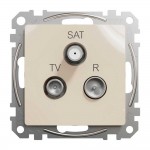 Розетка Schneider Sedna Design бежевая телевизионная R/TV/SAT конечная 4дБ ( SDD112481 )
