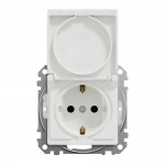 Розетка Schneider Sedna Design біла 1-на з заземленням з шторками з кришкою IP44 ( SDD211024 )