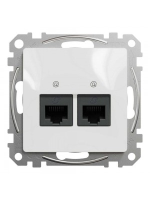 Розетка Schneider Sedna Design біла комп'ютерна RJ45 Cat. 5e  UTP 2-на