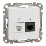 Розетка Schneider Sedna Design белая компьютерная RJ45 Cat. 6 UTP + RJ11 ( SDD111468 )
