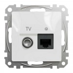 Розетка Schneider Sedna Design белая компьютерная RJ45 Cat.6 UTP+TV ( SDD111469T ) Розетка Schneider Sedna Design белая компьютерная RJ45 Cat.6 UTP+TV ( SDD111469T )