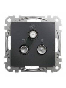 Розетка Schneider Sedna Design черная телевизионная R/TV/SAT конечная 4дБ