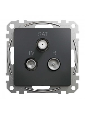 Розетка Schneider Sedna Design черная телевизионная R/TV/SAT конечная 4дБ