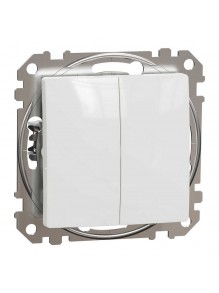 Вимикач Schneider Sedna Design білий 2 кл кнопка без рамки