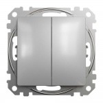 Выключатель кнопочный Schneider Sedna Design алюминий 2 кл. ( SDD113118 )