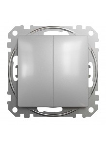 Вимикач кнопковий Schneider Sedna Design алюміній 2 кл