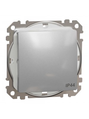 Вимикач Schneider Sedna Design алюміній 1кл прохідний IP44