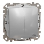 Вимикач Schneider Sedna Design алюміній 2кл IP44 ( SDD213105 )