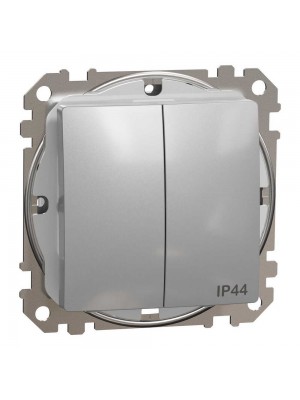 Вимикач Schneider Sedna Design алюміній 2кл IP44
