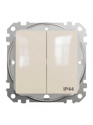 Вимикач Schneider Sedna Design бежевий 2кл IP44