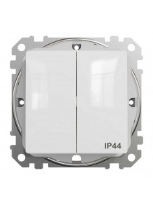 Вимикач Schneider Sedna Design білий 2кл IP44