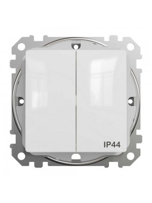 Вимикач Schneider Sedna Design білий 2кл IP44