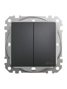 Вимикач Schneider Sedna Design чорний 2кл IP44