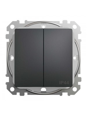 Вимикач Schneider Sedna Design чорний 2кл IP44