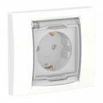 Розетка Schneider Unica NEW біла 1-на з заземленням, шторками, кришкою ( NU003718 ) Розетка Schneider Unica NEW біла 1-на з заземленням, шторками, кришкою ( NU003718 )