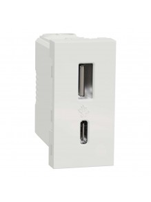 Розетка Schneider Unica NEW белая USB тип A+C 12 Вт 1 модуль