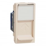 Розетка Schneider Unica NEW бежевая компьютерная RJ45 Cat. 6 STP 1 мод (NU341644)