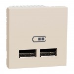 Розетка Schneider Unica NEW бежева USB 2-на 2.1А ( NU341844 )