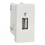 Розетка Schneider Unica NEW белая USB-коннектор 1 мод. ( NU342918 )