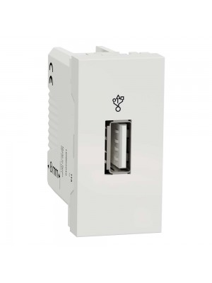 Розетка Schneider Unica NEW белая USB-коннектор 1 мод.