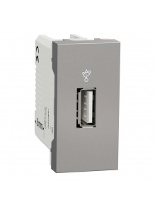 Розетка Schneider Unica NEW алюминий USB-коннектор 1 модуль