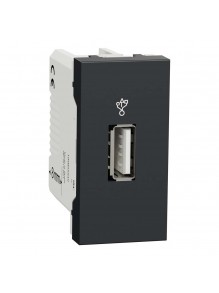 Розетка Schneider Unica NEW антрацит USB-коннектор 1 модуль