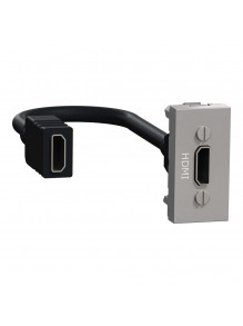 Розетка Schneider Unica NEW алюминий HDMI 1 мод
