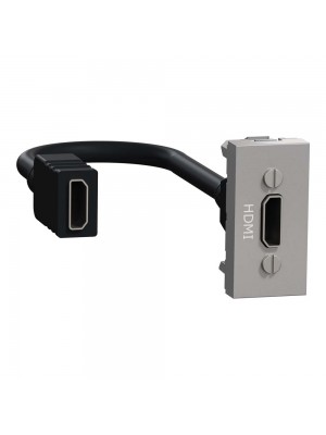 Розетка Schneider Unica NEW алюминий HDMI 1 мод