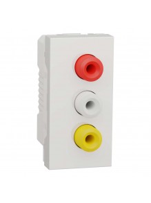 Розетка Schneider Unica NEW белая 3 RCA 1 мод