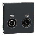 Розетка Schneider Unica NEW антрацит телевизионная TV/R (NU345154)