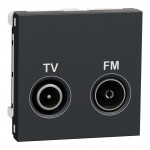 Розетка Schneider Unica NEW антрацит телевизионная TV/R конечная (NU345254)
