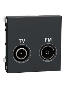 Розетка Schneider Unica NEW антрацит телевизионная TV/R конечная