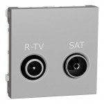 Розетка Schneider Unica NEW алюминий телевизионная R/TV/SAT ( NU345430 )