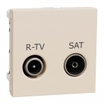 Розетка Schneider Unica NEW бежевая телевизионная R/TV/SAT ( NU345444 )