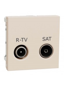 Розетка Schneider Unica NEW бежевая телевизионная R/TV/SAT