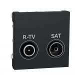Розетка Schneider Unica NEW антрацит телевизионная R/TV/SAT конечная ( NU345554 )