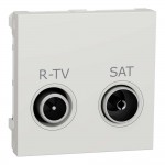 Розетка Schneider Unica NEW белая телевизионная R/TV/SAT конечная ( NU345518 )