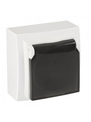 Розетка Nilson Themis біла 1-на з заземленням з кришкою