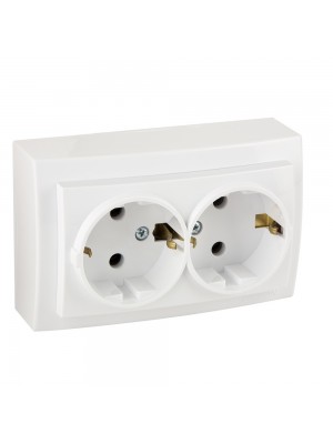 Розетка Nilson Themis біла 2-на з заземленням