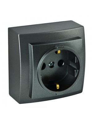 Розетка Nilson Themis антрацит 1-на з заземленням