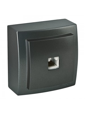 Розетка Nilson Themis антрацит комп'ютерна  CAT5e RJ45