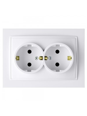 Розетка Nilson Thor біла 2-на з заземленням