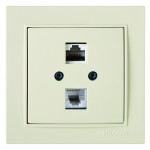 Розетка Nilson Thor кремова комп'ютерна 2-на CAT6e RJ45 (27121047)