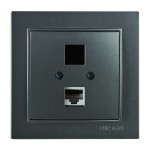 Розетка Nilson Thor антрацит комп'ютерна без модуля ( 27161042 )