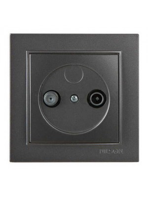 Розетка Nilson Thor антрацит TV-SAT прохідна