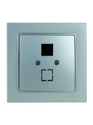 Розетка Nilson Thor срібло комп'ютерна без модуля