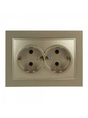 Розетка Nilson Thor золото 2-на з заземленням