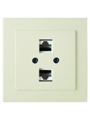Розетка Nilson Touran кремова комп'ютерна 2-на CAT5e RJ45