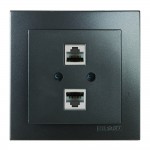Розетка Nilson Touran антрацит комп'ютерна 2-на CAT5e RJ45 ( 24161046 ) Розетка Nilson Touran антрацит комп'ютерна 2-на CAT5e RJ45 ( 24161046 )